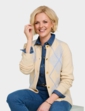 Argyle Gold Button Cardigan - Natural