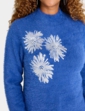 Sequin Flower Burst Jumper - Denim