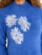Sequin Flower Burst Jumper - Denim