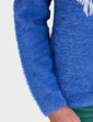 Sequin Flower Burst Jumper - Denim