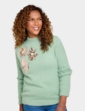 Sequin Flower Burst Jumper - Soft Green