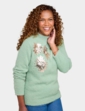 Sequin Flower Burst Jumper - Soft Green