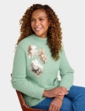 Sequin Flower Burst Jumper - Soft Green