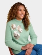 Sequin Flower Burst Jumper - Soft Green