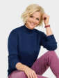 Fleece Lined Turtle Neck Jumper - Navy
