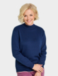 Fleece Lined Turtle Neck Jumper - Navy