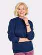 Fleece Lined Turtle Neck Jumper - Navy