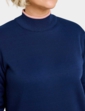 Fleece Lined Turtle Neck Jumper - Navy