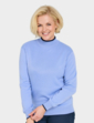 Fleece Lined Turtle Neck Jumper - Pale Blue