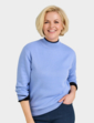 Fleece Lined Turtle Neck Jumper - Pale Blue