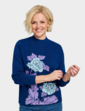 Floral Intarsia Jumper - Navy