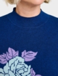 Floral Intarsia Jumper - Navy