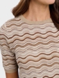 Short Sleeve Wave Design Jumper - Beige