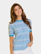 Short Sleeve Wave Design Jumper - Blue