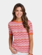 Short Sleeve Wave Design Jumper - Pink