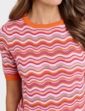 Short Sleeve Wave Design Jumper - Pink