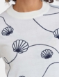 Cornelli Shell Embroidered Short Sleeve Jumper - Ivory