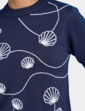 Cornelli Shell Embroidered Short Sleeve Jumper - Navy