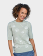 Cornelli Shell Embroidered Short Sleeve Jumper - Soft Green