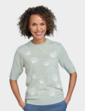 Cornelli Shell Embroidered Short Sleeve Jumper - Soft Green
