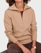 Quarter Zip Neck Cable Jumper - Oatmeal