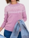 Fairisle Design Inspired Jumper - Mauve