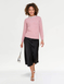 Feather Yarn Jumper with Decorative Neck Trim - Dusky Pink