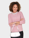 Feather Yarn Jumper with Decorative Neck Trim - Dusky Pink