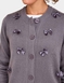 Bow Trim Cardigan - Grey