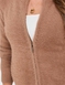 Feather Yarn Zip Cardgan - Caramel
