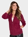 Feather Yarn Zip Cardgan - Wine
