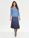 Diamante Trim V Neck Jumper - Dusky Blue