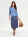 Diamante Trim V Neck Jumper - Dusky Blue