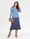 Diamante Trim V Neck Jumper - Dusky Blue