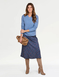 Diamante Trim V Neck Jumper - Dusky Blue