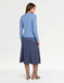 Diamante Trim V Neck Jumper - Dusky Blue