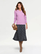 Diamante Trim V Neck Jumper - Lavender