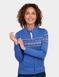 Fleece Lined Fairisle Inspired Knit Cardigan - Blue