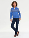 Fleece Lined Fairisle Inspired Knit Cardigan - Blue