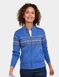 Fleece Lined Fairisle Inspired Knit Cardigan - Blue