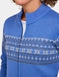 Fleece Lined Fairisle Inspired Knit Cardigan - Blue