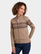 Fleece Lined Fairisle Inspired Knit Cardigan - Natural