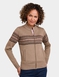Fleece Lined Fairisle Inspired Knit Cardigan - Natural