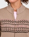 Fleece Lined Fairisle Inspired Knit Cardigan - Natural