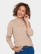 Bobble Heart Turtle Neck Jumper - Natural