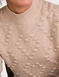 Bobble Heart Turtle Neck Jumper - Natural