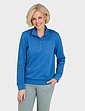 Popper Neck Sweatshirt - Blue