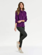 Funnel Neck Velour Top - Plum