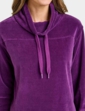 Funnel Neck Velour Top - Plum