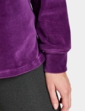 Funnel Neck Velour Top - Plum